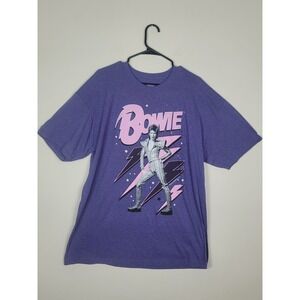 David Bowie T-Shirt XL Purple Heather Graphic Tee Ziggy Stardust Licensed 2022